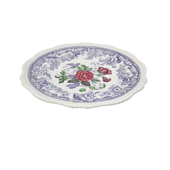 Copeland Spode Mayflower Dinner Plate Floral Lavender Border Vintage England - Picture 9 of 10